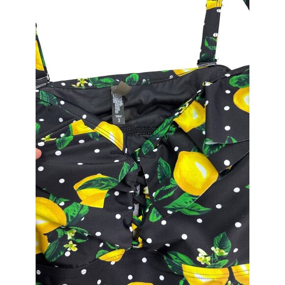Torrid Lemon Dot Peplum Midkini Top Size 3 (US 3X) - Picture 2 of 5